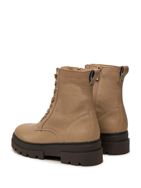 BICOLOR Bottes en cuir &agrave; lacets beige - Chaussures Femme