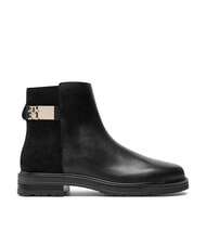 TOMMY HILFIGER TH bottines basses en daim et cuir noir - Chaussures Femme - 2