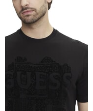 GUESS FLOCK T-shirt &agrave; manches courtes coupe classique jetbla - T-shirt - 3