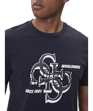 GUESS DROP SHADOW T-shirt &agrave; manches courtes avec impression 4G smartblue - T-shirt - 3