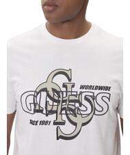 GUESS DROP SHADOW T-shirt &agrave; manches courtes avec impression 4G blanc pur - T-shirt - 3