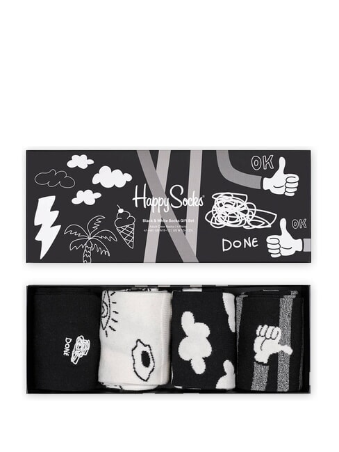 BLACK AND WHITE Coffret cadeau de 4 paires de chaussettes 9100 - Chaussettes pour hommes