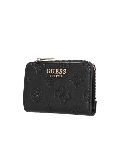 LAUREL 2 portefeuille zipp&eacute; de taille moyenne logo noir - Portefeuilles Femme