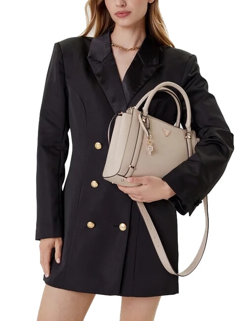 DARYNA Sac &agrave; main avec bandouli&egrave;re taupe - Sacs pour Femme