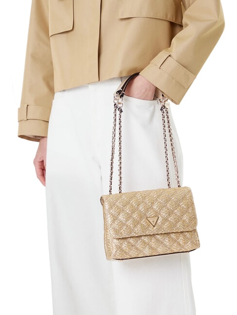 GIULLY 2 Sac bandouli&egrave;re tiss&eacute;, sac port&eacute; crois&eacute; or - Sacs pour Femme