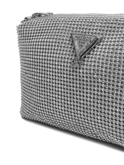 CRYSTAL Sac bandouli&egrave;re orn&eacute; de strass argent - Sacs pour Femme