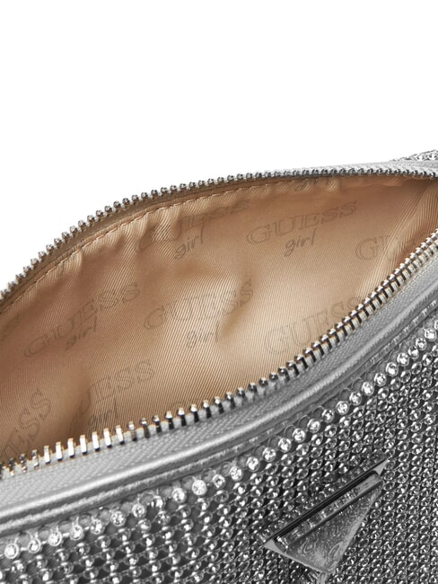 CRYSTAL Sac bandouli&egrave;re orn&eacute; de strass argent - Sacs pour Femme