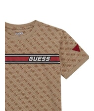 GUESS KIDS T-shirt avec logo int&eacute;gral 4G 4g aop beige blanc - Tee-shirt enfant - 3