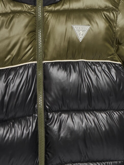 KIDS Doudoune enfant bicolore &agrave; capuche combinaison vert/noir - B&eacute;b&eacute; Vestes