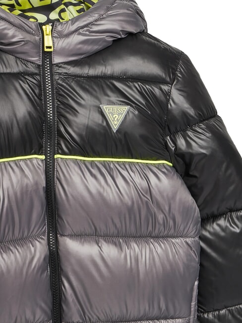 KIDS Doudoune enfant bicolore &agrave; capuche combinaison noir/gris - B&eacute;b&eacute; Vestes