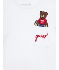 GUESS KIDS Chemise &agrave; manches longues avec un ours en peluche blanc pur - Tee-shirt enfant - 3