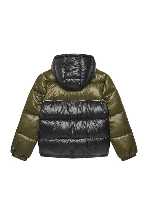 KIDS Doudoune enfant bicolore &agrave; capuche combinaison vert/noir - B&eacute;b&eacute; Vestes