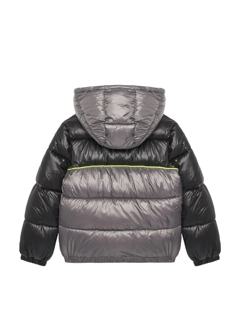 KIDS Doudoune enfant bicolore &agrave; capuche combinaison noir/gris - B&eacute;b&eacute; Vestes