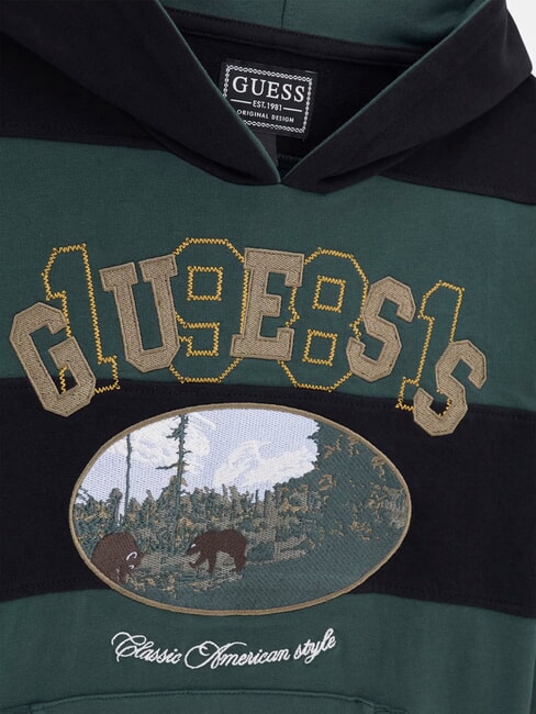 KIDS Sweat &agrave; capuche ray&eacute; pour enfants combinaison vert/noir - B&eacute;b&eacute; Sweat