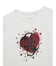 GUESS KIDS T-shirt pour filles avec imprim&eacute; c&oelig;ur et logo blanc pur - Tee-shirt enfant - 3