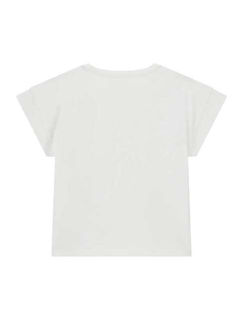 KIDS T-shirt &agrave; manches courtes avec logo en strass blanc pur - Tee-shirt enfant