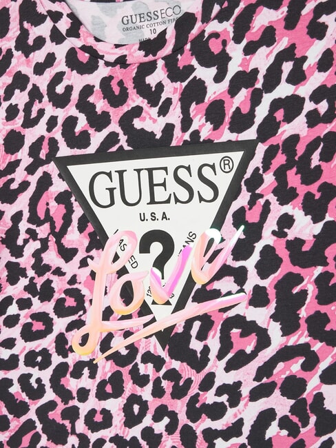 KIDS T-shirt &agrave; manches courtes pour filles combinaison rose l&eacute;opard - Tee-shirt enfant