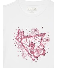 GUESS KIDS T-shirt &agrave; manches courtes orn&eacute; de broderies et de sequins blanc pur - Tee-shirt enfant - 3