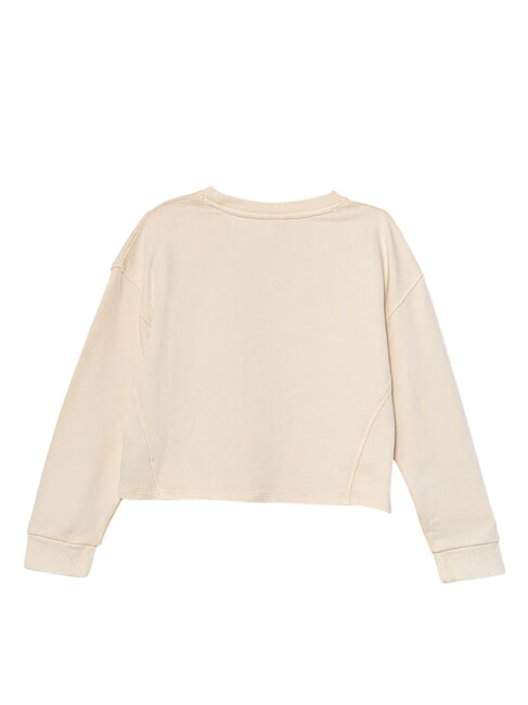 KIDS Sweat-shirt ras du cou pour fille avec logo brod&eacute; pivoine p&ecirc;che - B&eacute;b&eacute; Sweat