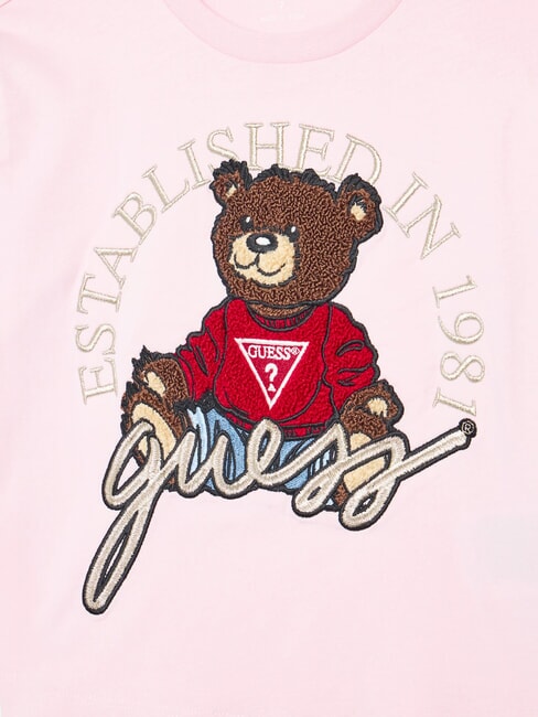 KIDS T-shirt &agrave; manches longues avec un ours en peluche rose barbe &agrave; papa - Tee-shirt enfant