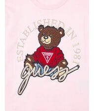 GUESS KIDS T-shirt &agrave; manches longues avec un ours en peluche rose barbe &agrave; papa - Tee-shirt enfant - 3