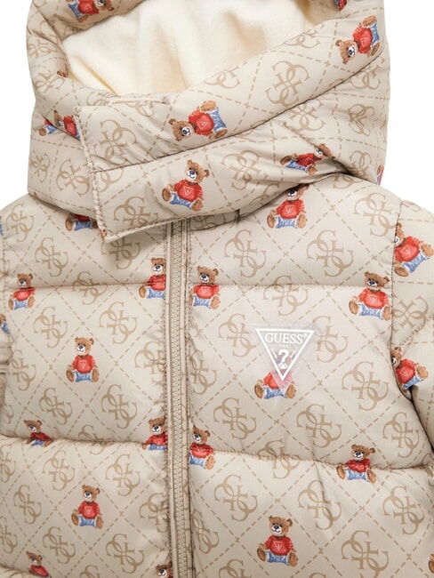 KIDS MINI ME Combinaison de ski avec capuche 4g beige rustique aop - Barboteuses et tenues pour b&eacute;b&eacute;