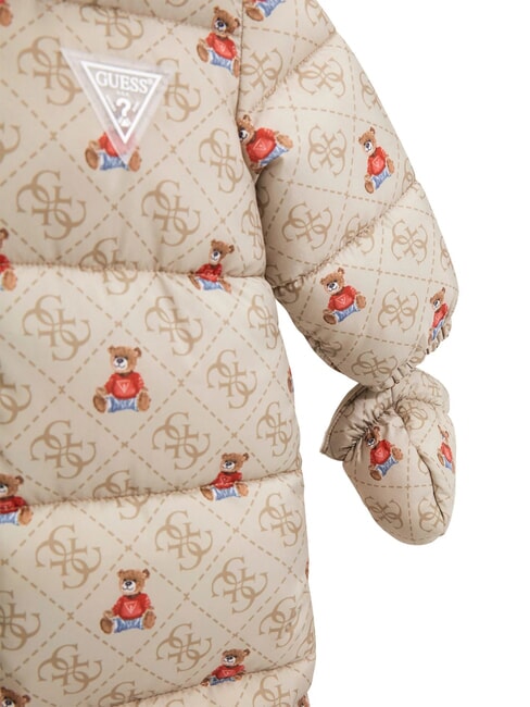 KIDS MINI ME Combinaison de ski avec capuche 4g beige rustique aop - Barboteuses et tenues pour b&eacute;b&eacute;