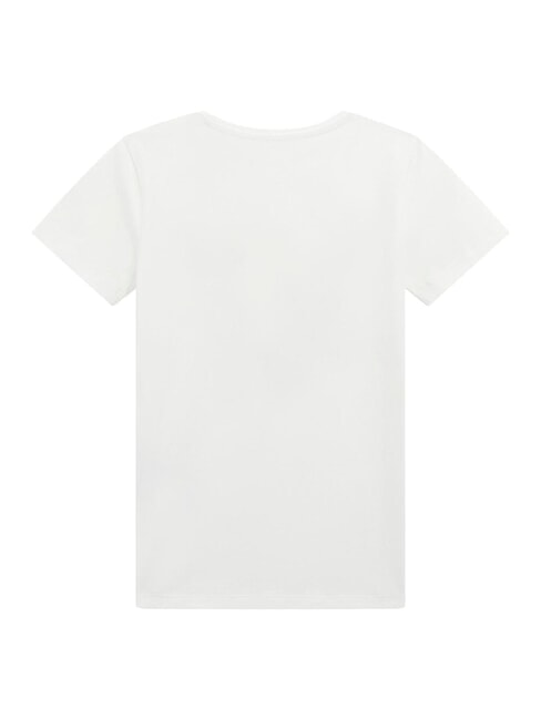 KIDS T-shirt en coton imprim&eacute; et orn&eacute; de strass blanc pur - Tee-shirt enfant