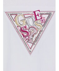 GUESS KIDS T-shirt en coton imprim&eacute; et orn&eacute; de strass blanc pur multicolore - Tee-shirt enfant - 3