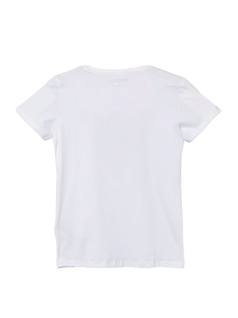 KIDS T-shirt en coton imprim&eacute; et orn&eacute; de strass blanc pur multicolore - Tee-shirt enfant