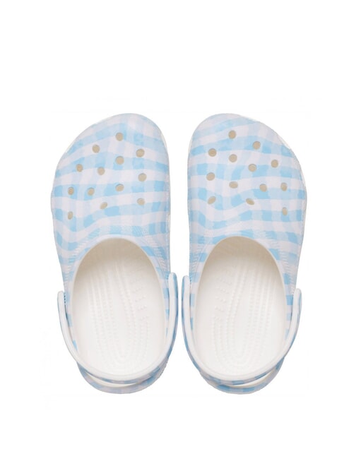 CLASSIC GINGHAM pantoufles sabot imprim&eacute;es pour femmes blanc/bleu - Chaussures Femme