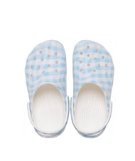 CROCS CLASSIC GINGHAM pantoufles sabot imprim&eacute;es pour femmes blanc/bleu - Chaussures Femme - 3