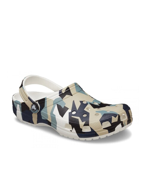 GEO CAMO pantoufles unisexes &agrave; imprim&eacute; blanc / multicolore - Chaussures unisexe