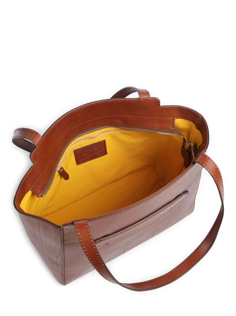 LUCREZIA sac cabas bandouli&egrave;re en cuir MARRON - Sacs pour Femme