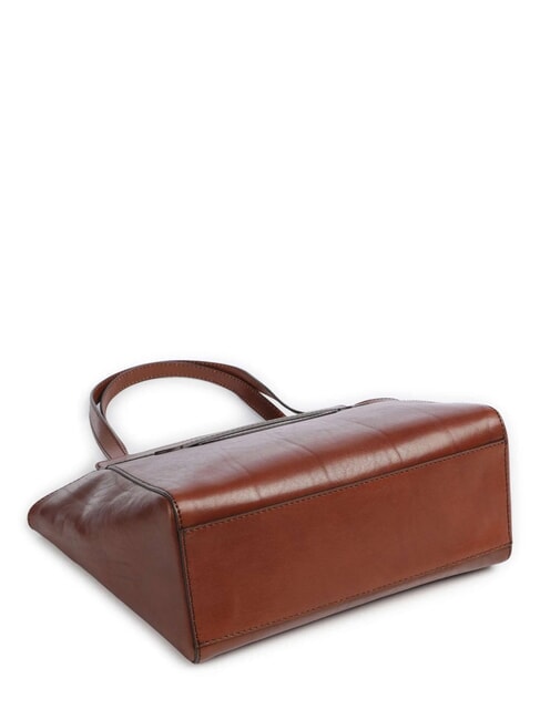 LUCREZIA sac cabas bandouli&egrave;re en cuir MARRON - Sacs pour Femme