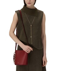 FURLA ROXIE Sac seau bandouli&egrave;re en cuir Ares CERISE d - Sacs pour Femme - 4