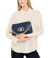 LIUJO LAPUFFY Sac &agrave; bandouli&egrave;re avec poign&eacute;e en cha&icirc;ne robe bleue - Sacs pour Femme - 5