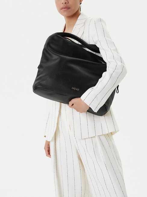 KALISKA Sac bandouli&egrave;re Hobo, avec bandouli&egrave;re NOIR - Sacs pour Femme