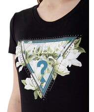 GUESS CAMELIA TRIANGLE T-shirt &agrave; manches courtes avec imprim&eacute; et applications jetbla - T-shirt - 3