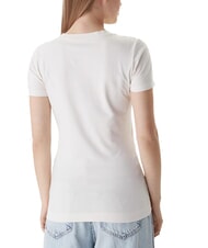 GUESS CAMELIA TRIANGLE T-shirt &agrave; manches courtes avec imprim&eacute; et applications cremwhi - T-shirt - 2