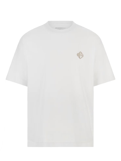 DIAMANTE LOGO T-shirt oversize &agrave; manches courtes blanc pur - T-shirt