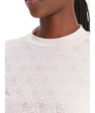 GUESS MOCK NECK ALL OVER 4G T-shirt slim fit orn&eacute; de strass rose d&eacute;licat - T-shirt - 3