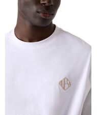 GUESS DIAMANTE LOGO T-shirt oversize &agrave; manches courtes blanc pur - T-shirt - 3