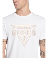 GUESS PAINTED TRIANGLE T-shirt &agrave; manches courtes coupe classique blanc pur - T-shirt - 3