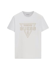 GUESS PAINTED TRIANGLE T-shirt &agrave; manches courtes coupe classique blanc pur - T-shirt - 4