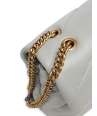 PINKO CLASSIC LOVE PUFF Sac en cuir nappa gris perle-or antique - Sacs pour Femme - 3