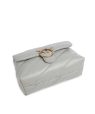 PINKO CLASSIC LOVE PUFF Sac en cuir nappa gris perle-or antique - Sacs pour Femme - 5