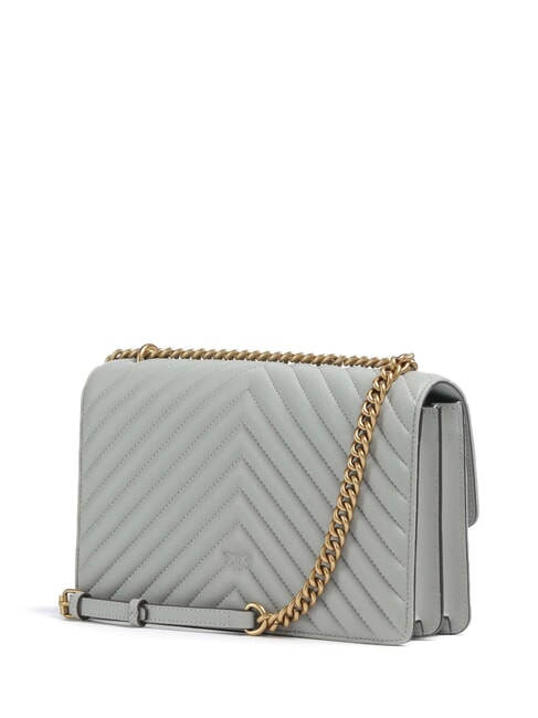 CLASSIC LOVE ONE Sac en cuir nappa gris perle-or antique - Sacs pour Femme