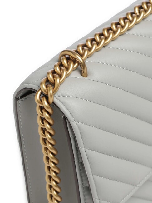 CLASSIC LOVE ONE Sac en cuir nappa gris perle-or antique - Sacs pour Femme