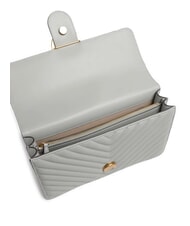 PINKO CLASSIC LOVE ONE Sac en cuir nappa gris perle-or antique - Sacs pour Femme - 4